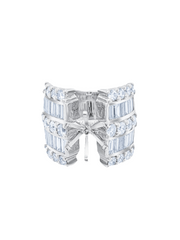 14K White Gold Round & Baguette Cut Semi-Mount Diamond Engagement Ring (2.96 ct) 14K White Gold Round & Baguette Cut Semi-Mount Diamond Engagement Ring (2.96 ct)