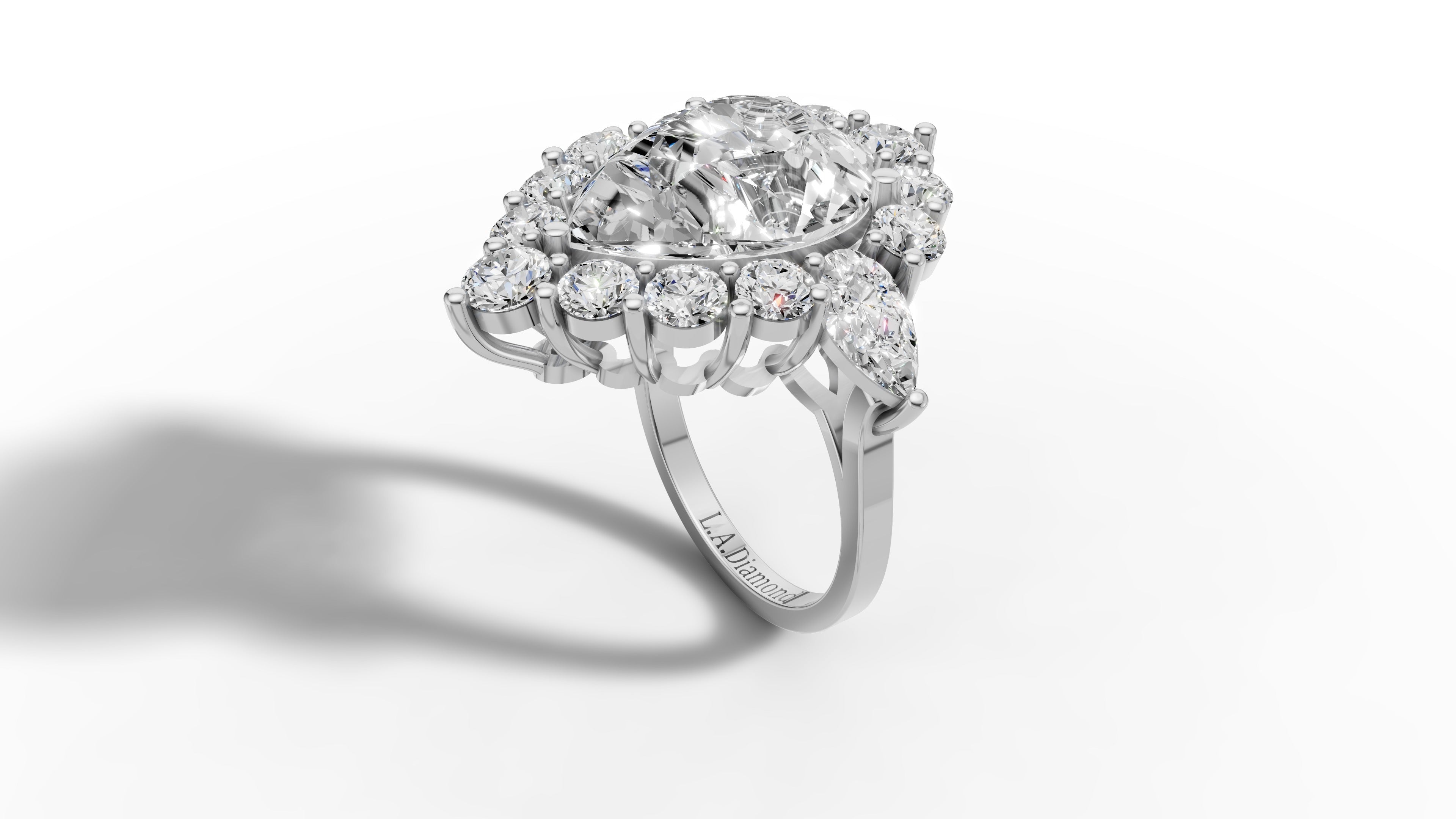 14K Gold 2 ct Pear Cut Diamond Classic Cocktail Ring 14K Gold 2 ct Pear Cut Diamond Classic Cocktail Ring