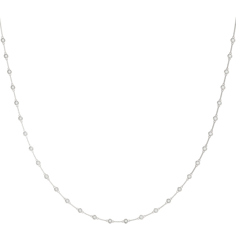 14K Gold 30-Diamond Station Necklace (Extra-Long) 14K Gold 30-Diamond Station Necklace (Extra-Long)