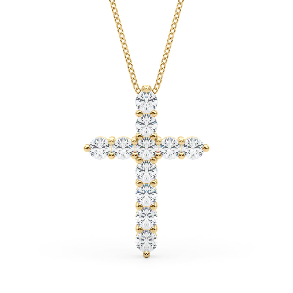 14K Gold Diamond Cross Pendant Necklace (1.00 ct) 14K Gold Diamond Cross Pendant Necklace (1.00 ct)