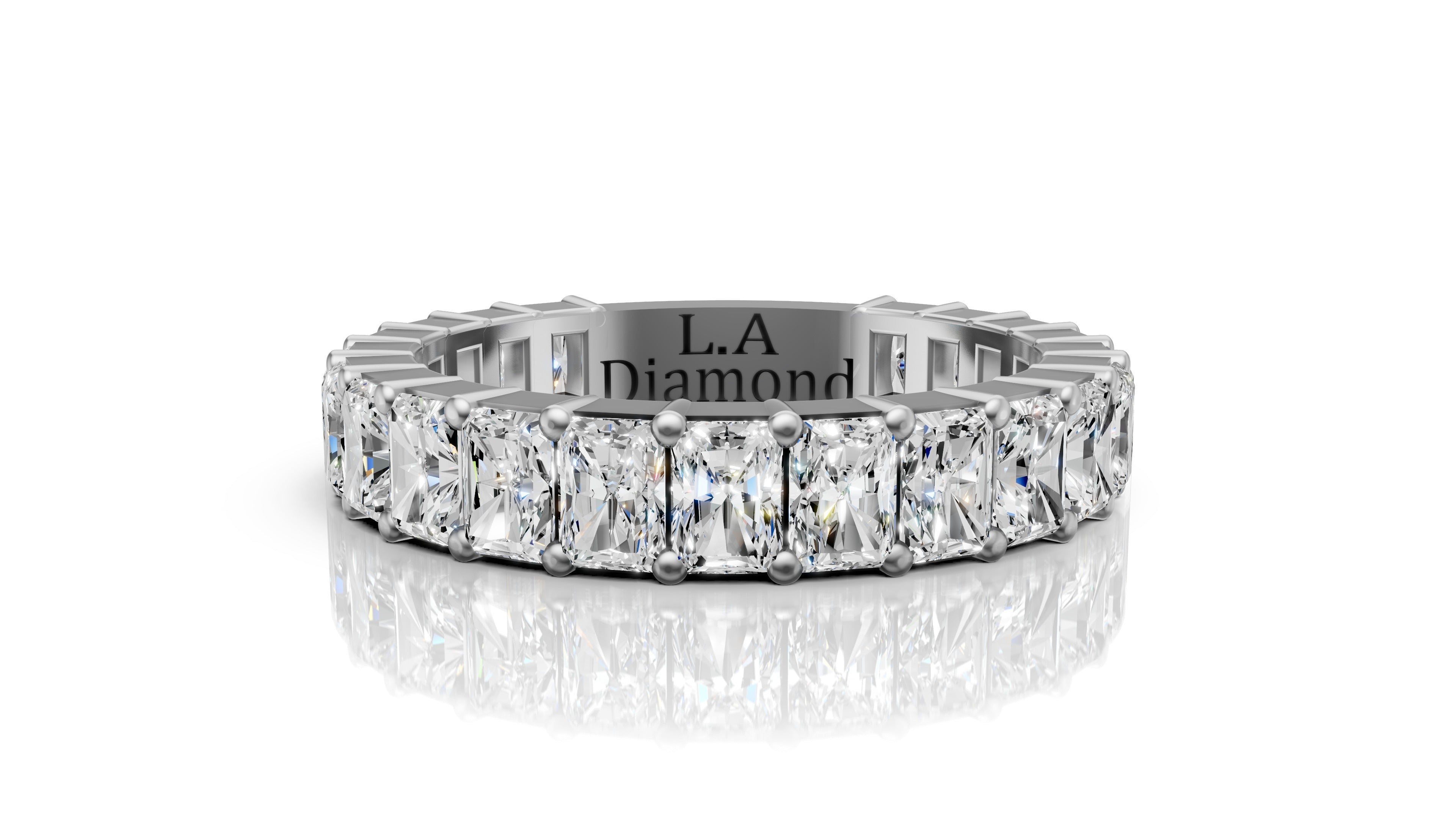 14K Gold Emerald-Cut Diamond Half-Eternity Band (3.5 ct) 14K Gold Emerald-Cut Diamond Half-Eternity Band (3.5 ct)