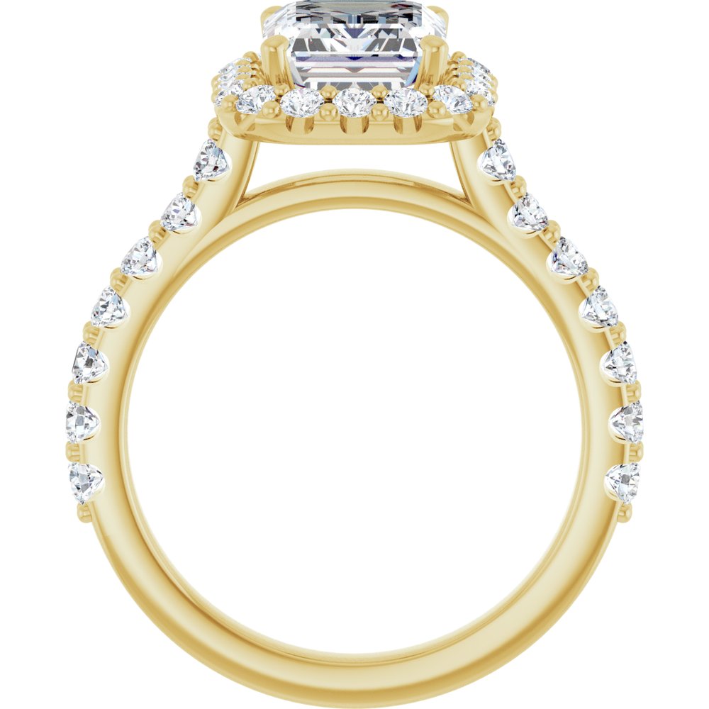 14K Gold Emerald-Cut Diamond Halo Engagement Ring with Matching Band (1.20 ct) 14K Gold Emerald-Cut Diamond Halo Engagement Ring with Matching Band (1.20 ct)