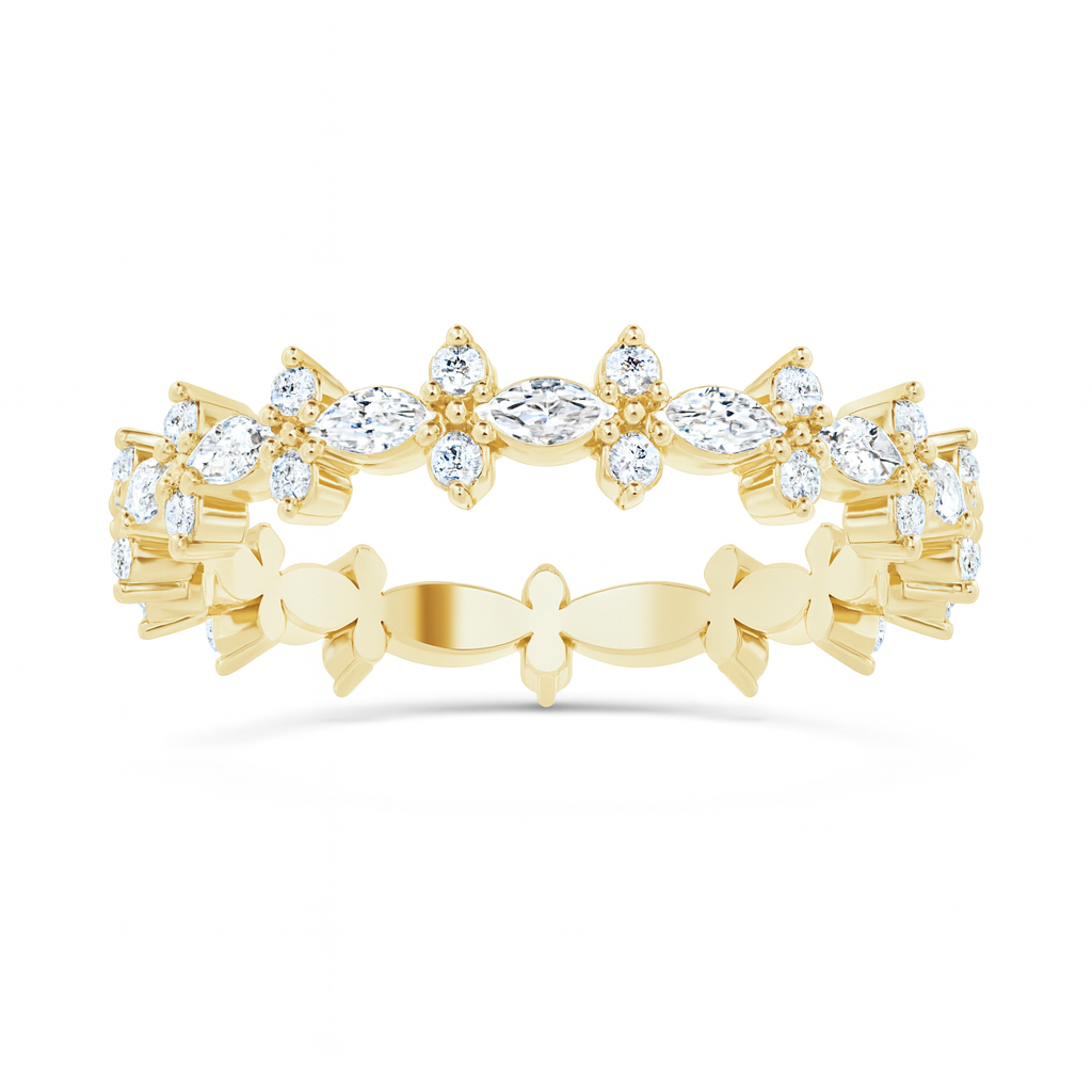 14K Gold Marquise & Round Diamond Eternity Band (5/8 ct) 14K Gold Marquise & Round Diamond Eternity Band (5/8 ct)
