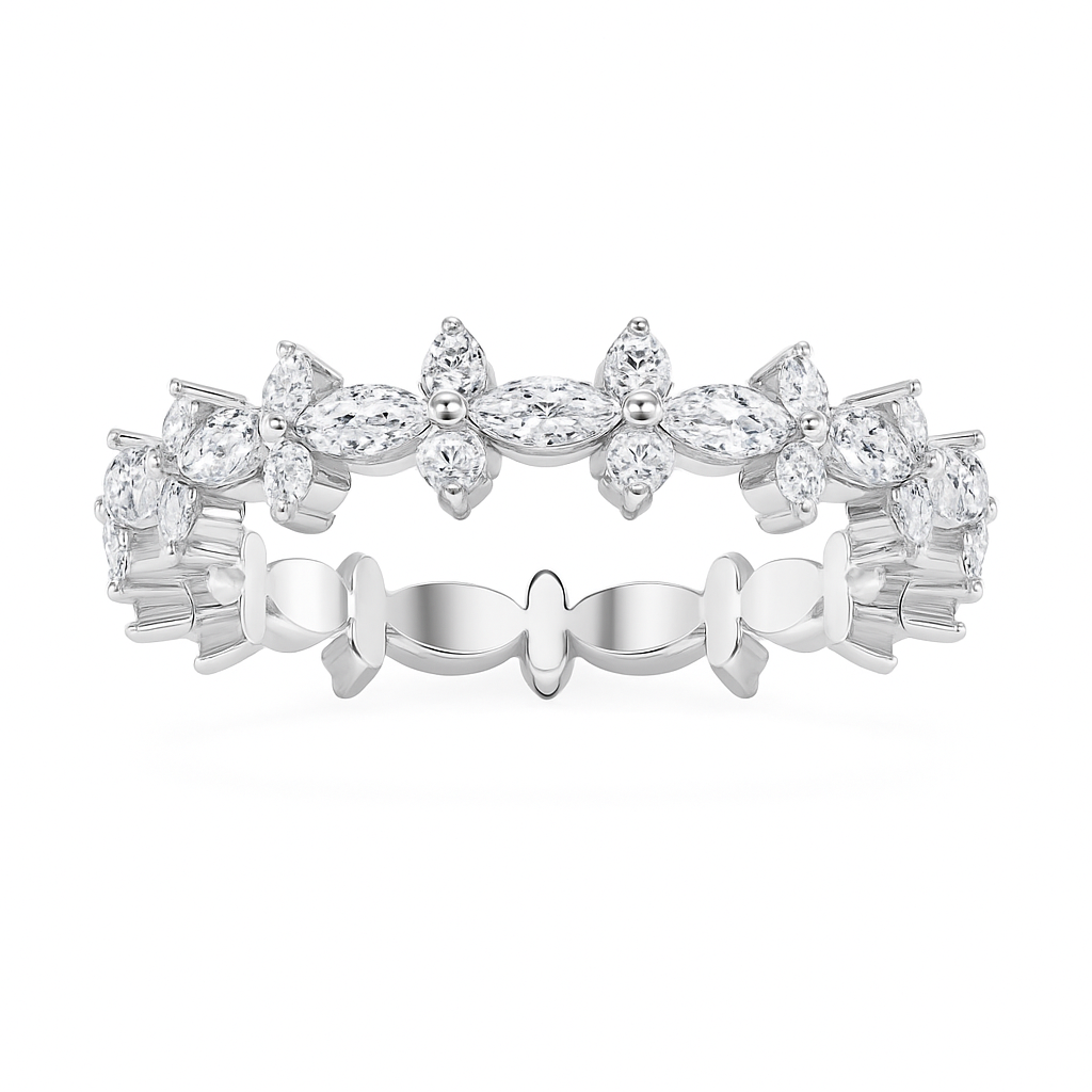 14K Gold Marquise & Round Diamond Eternity Band (5/8 ct) 14K Gold Marquise & Round Diamond Eternity Band (5/8 ct)