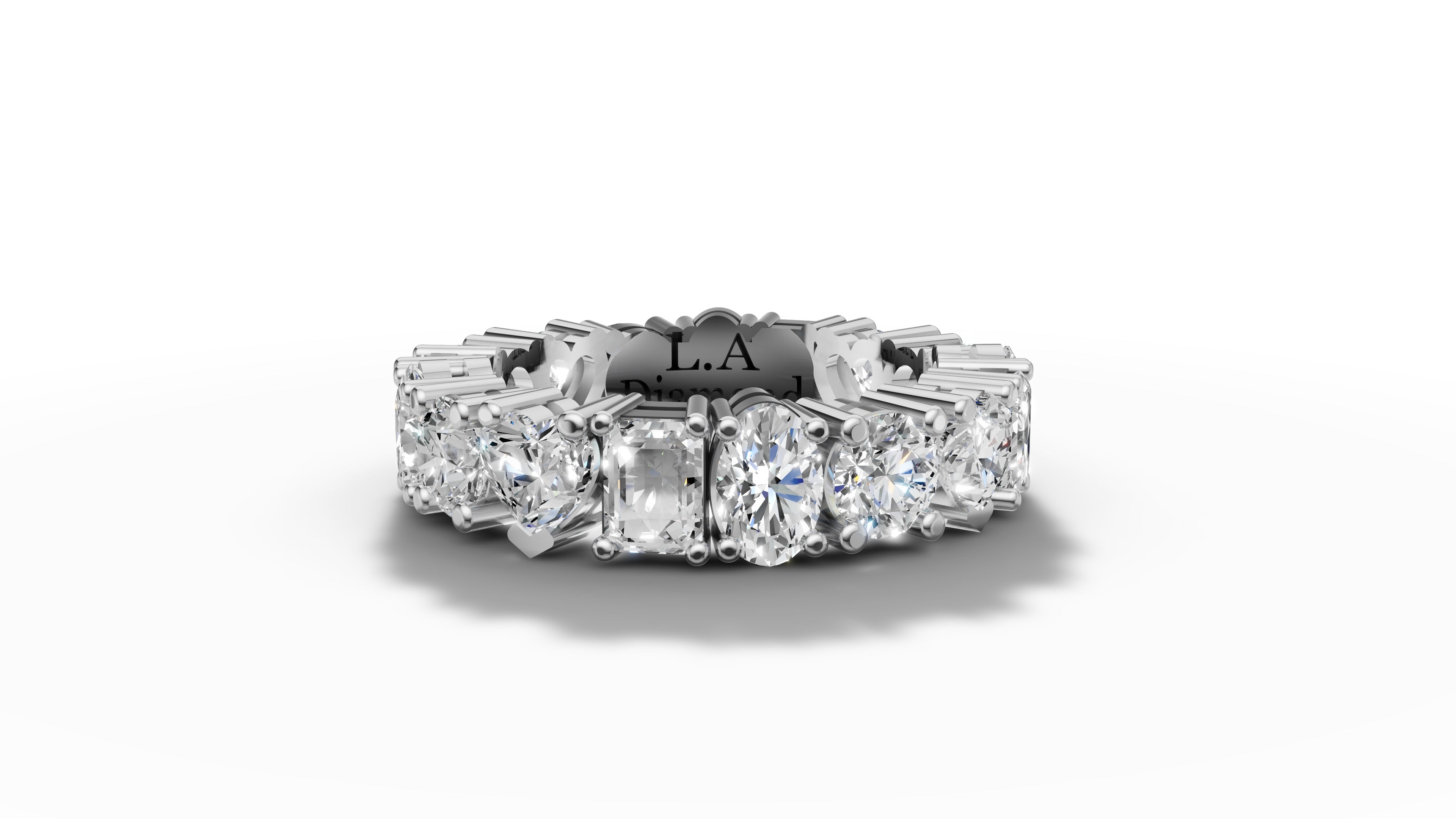 14K Gold Mixed Diamond Eternity Wedding Band (5.00 ct) 14K Gold Mixed Diamond Eternity Wedding Band (5.00 ct)