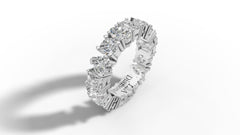 14K Gold Mixed Diamond Eternity Wedding Band (5.00 ct) 14K Gold Mixed Diamond Eternity Wedding Band (5.00 ct)