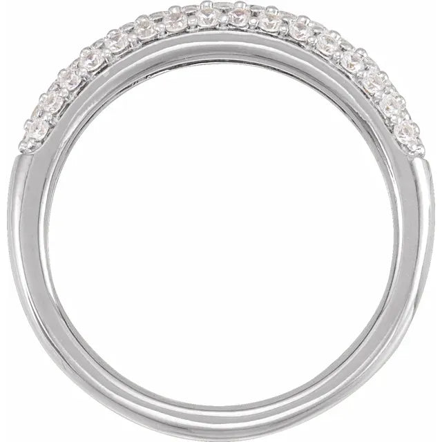 14K Gold Triple-Row Pavé Diamond Wedding Band (Yellow or White) 14K Gold Triple-Row Pavé Diamond Wedding Band (Yellow or White)
