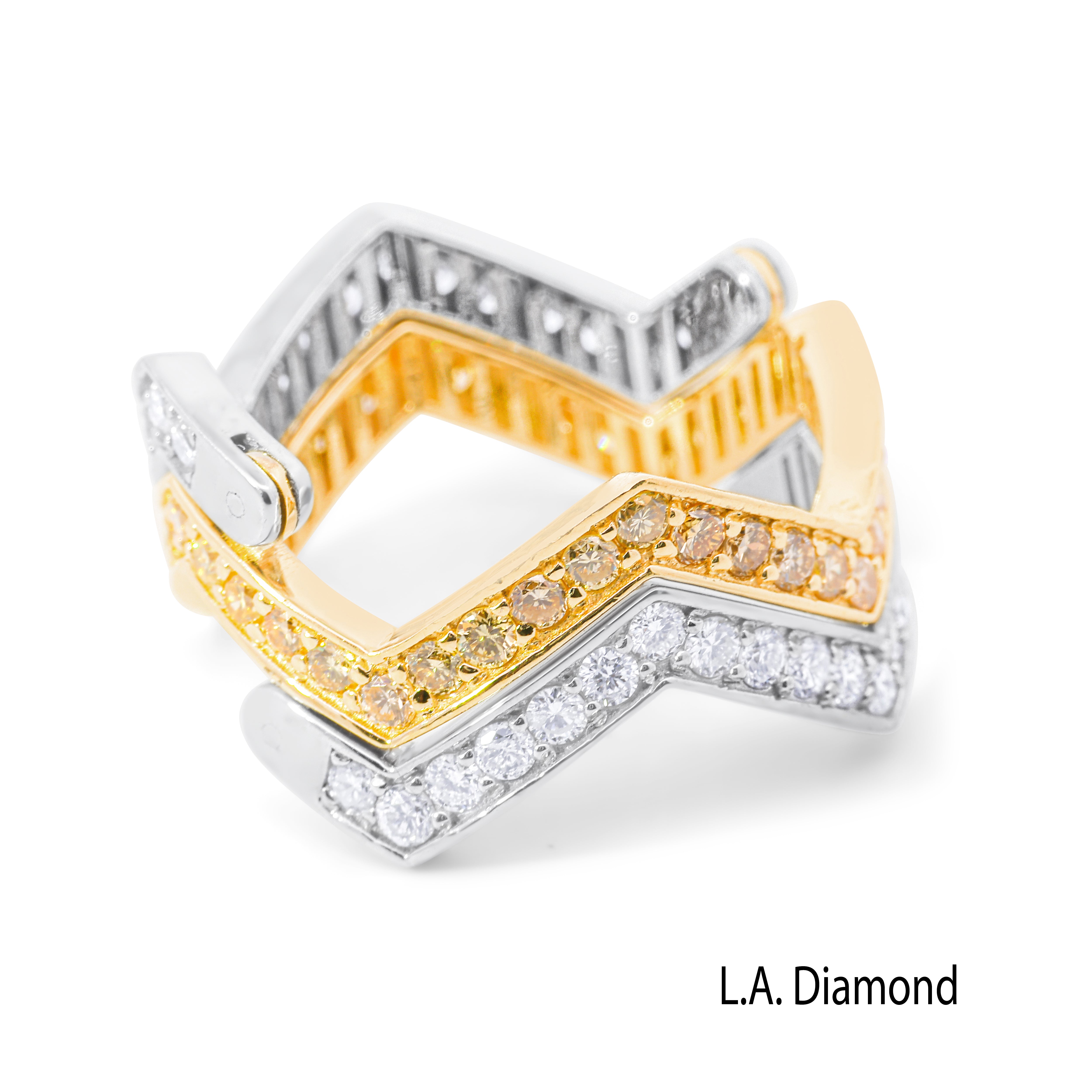 14K Two-Tone Gold Diamond Pavé Flip Ring (1.05 ct) 14K Two-Tone Gold Diamond Pavé Flip Ring (1.05 ct)