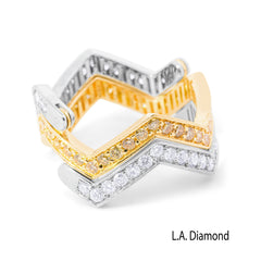 14K Two-Tone Gold Diamond Pavé Flip Ring (1.05 ct) 14K Two-Tone Gold Diamond Pavé Flip Ring (1.05 ct)