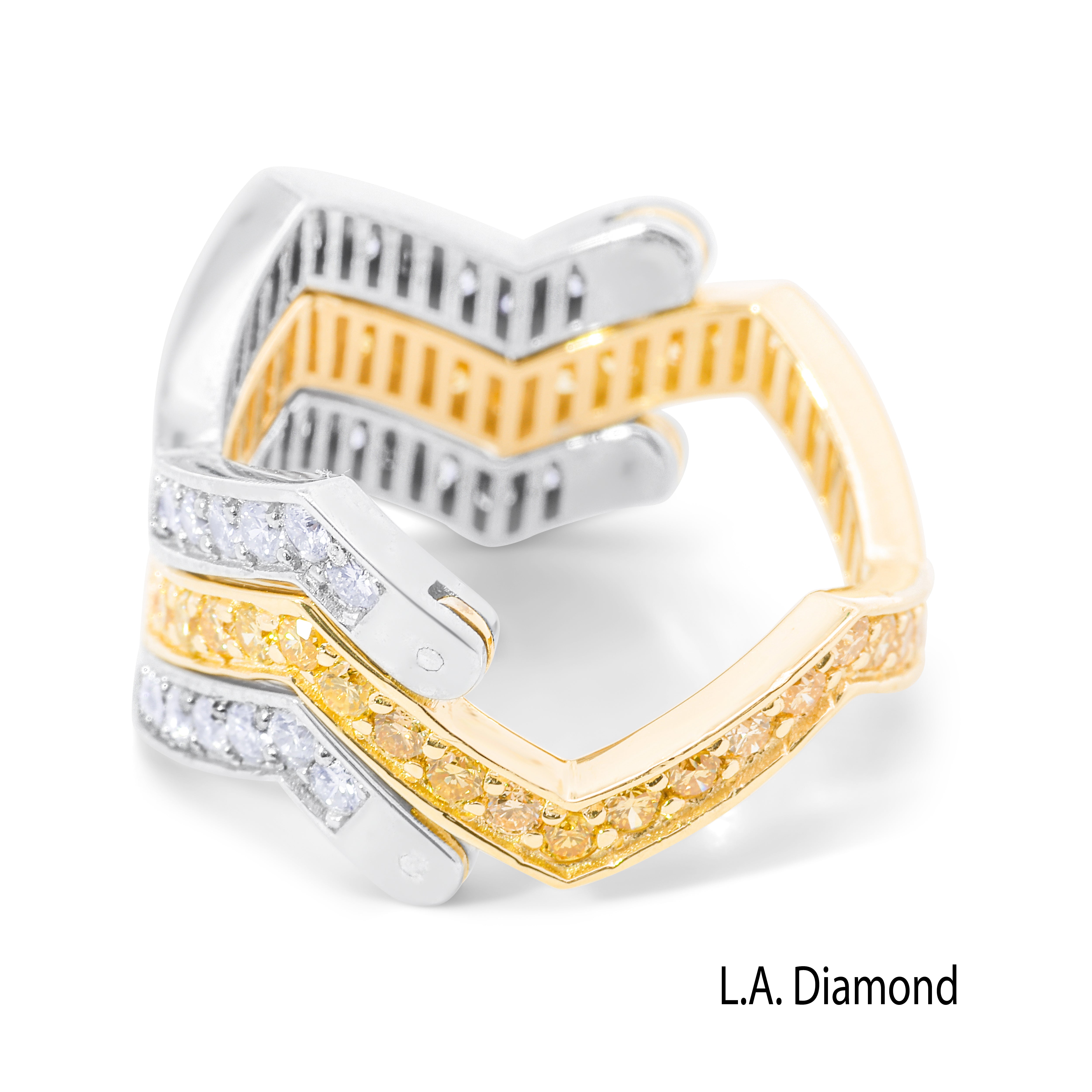 14K Two-Tone Gold Diamond Pavé Flip Ring (1.05 ct) 14K Two-Tone Gold Diamond Pavé Flip Ring (1.05 ct)