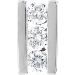 14K White Gold 1/4 CTW Three-Stone Channel-Set Diamond Pendant 14K White Gold 1/4 CTW Three-Stone Channel-Set Diamond Pendant