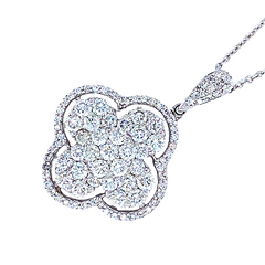14K White Gold Composite Diamond Flower Pendant (1/2 ct t.w.) 14K White Gold Composite Diamond Flower Pendant (1/2 ct t.w.)