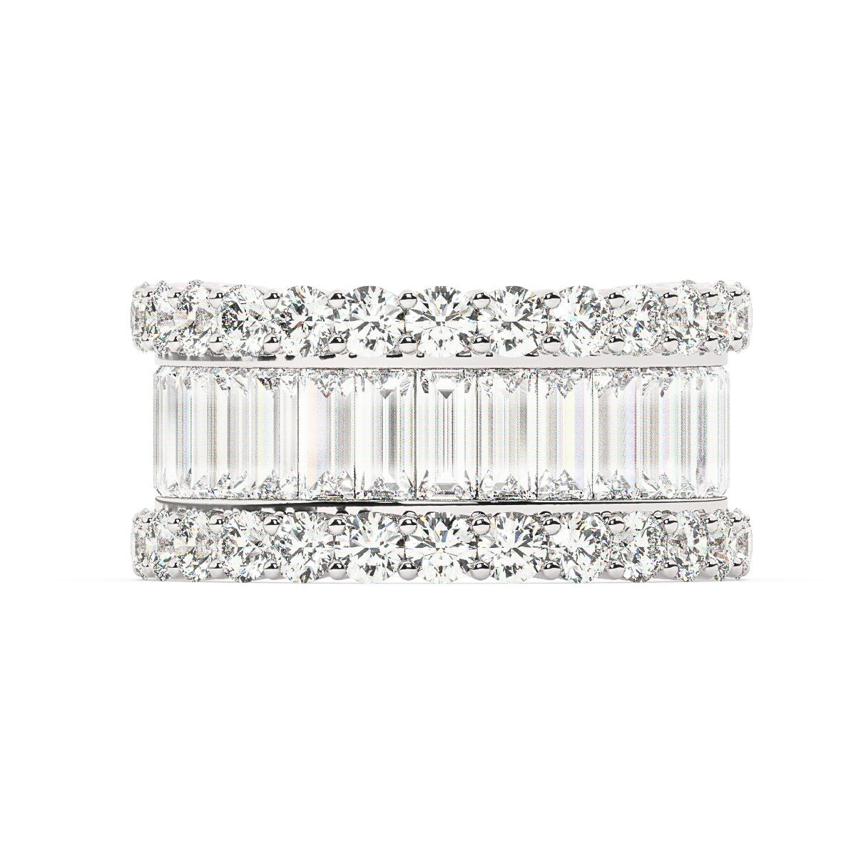 14K White Gold Diamond Baguette Anniversary Wedding Ring (5.15 ct) 14K White Gold Diamond Baguette Anniversary Wedding Ring (5.15 ct)