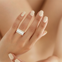 14K White Gold Diamond Baguette Anniversary Wedding Ring (5.15 ct)_ 14K White Gold Diamond Baguette Anniversary Wedding Ring (5.15 ct)_
