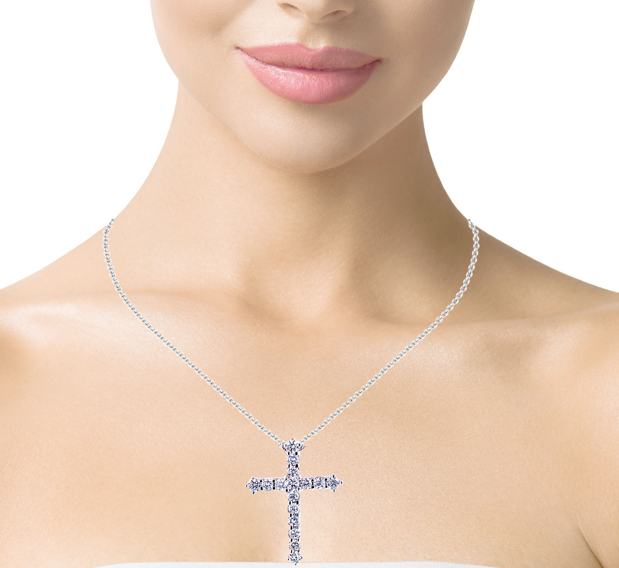 14K White Gold Diamond Cross Pendant (3/4 ct t.w.) 14K White Gold Diamond Cross Pendant (3/4 ct t.w.)