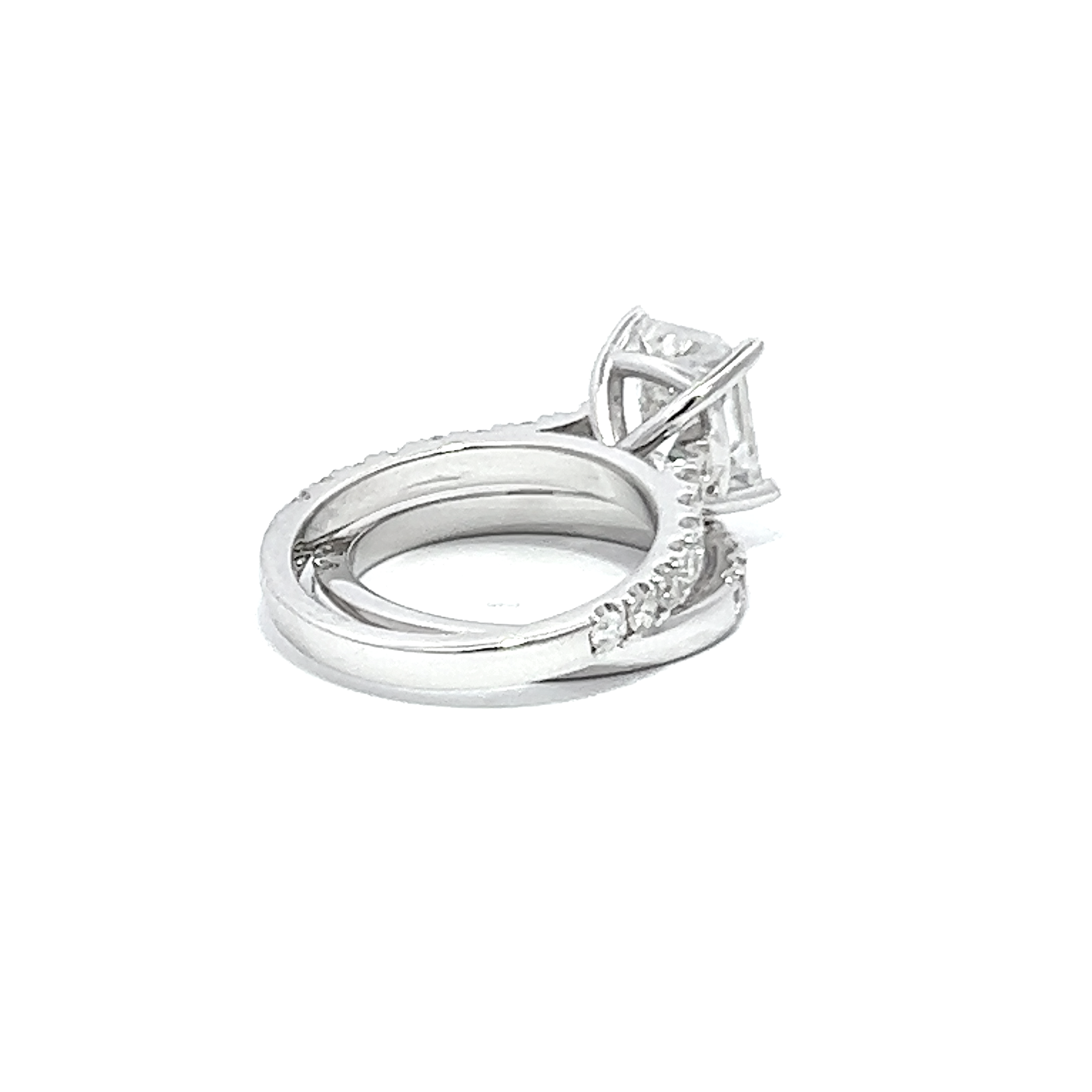 14K White Gold Diamond Cushion and Round Cut Engagement Ring (1.00 ct) 14K White Gold Diamond Cushion and Round Cut Engagement Ring (1.00 ct)