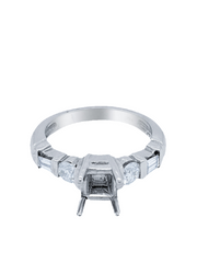 14K White Gold Diamond Princess Cut Engagement Ring (0.72 ct) 14K White Gold Diamond Princess Cut Engagement Ring (0.72 ct)