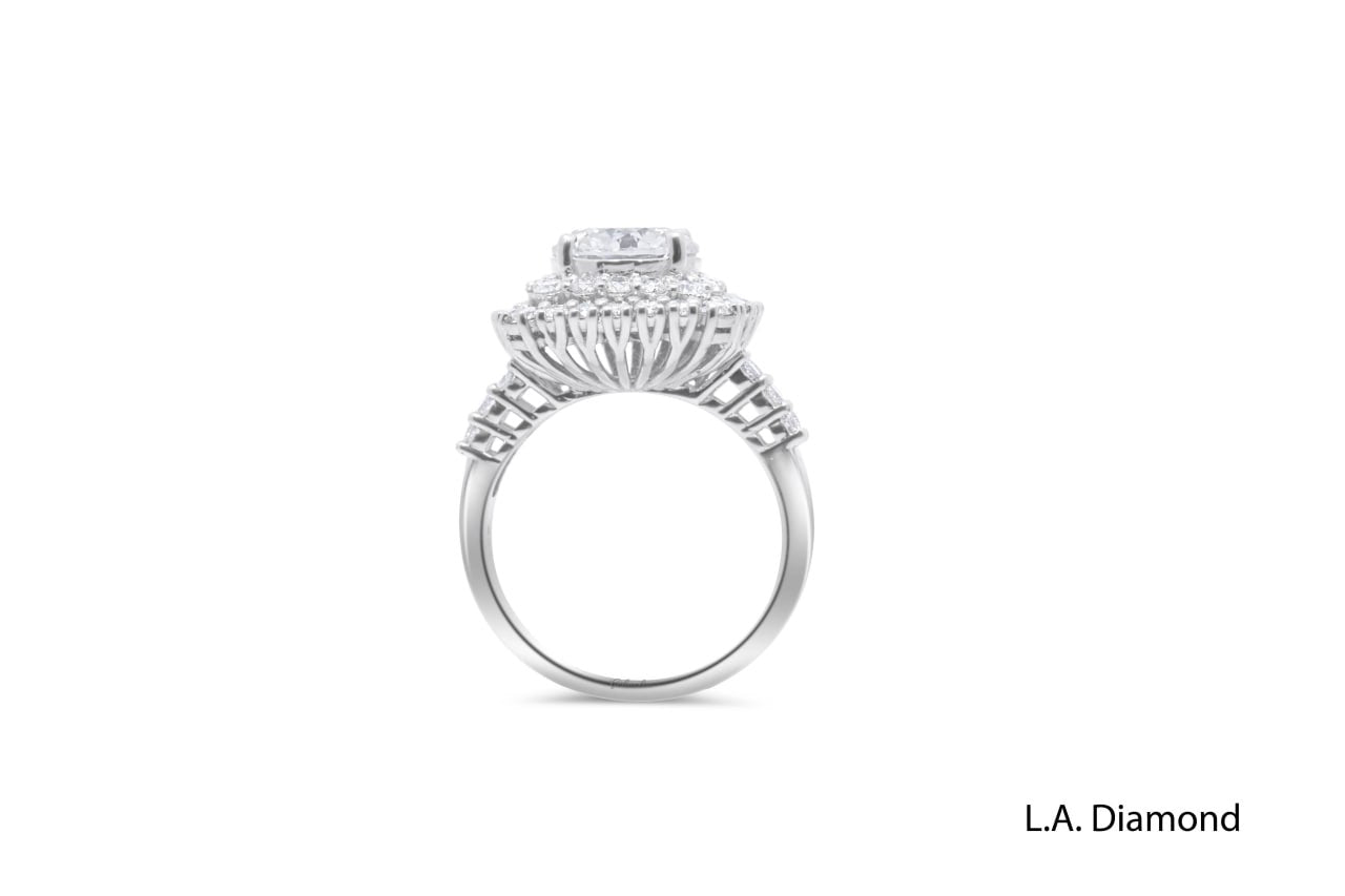 14K White Gold Diamond Round Cut Halo Engagement Ring (1.00 ct) 14K White Gold Diamond Round Cut Halo Engagement Ring (1.00 ct)