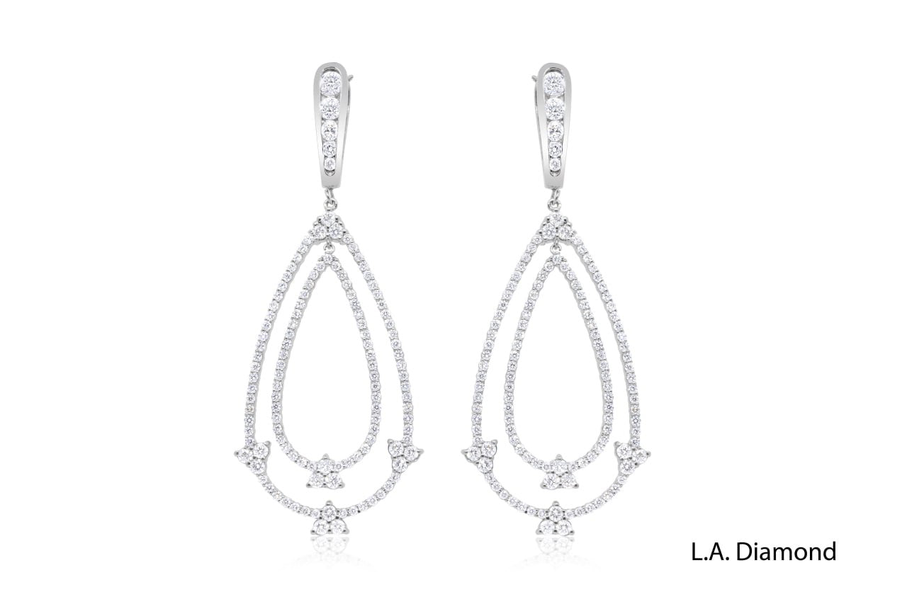 14K White Gold Diamond Round Cut Teardrop Pendant (2 ct) 14K White Gold Diamond Round Cut Teardrop Pendant (2 ct)
