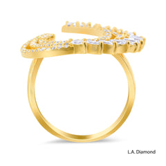 14K White Gold Elegant Feathered Diamond Ring (1.29 ct) 14K White Gold Elegant Feathered Diamond Ring (1.29 ct)