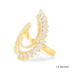14K White Gold Elegant Feathered Diamond Ring (1.29 ct) 14K White Gold Elegant Feathered Diamond Ring (1.29 ct)