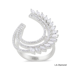 14K White Gold Elegant Feathered Diamond Ring (1.29 ct) 14K White Gold Elegant Feathered Diamond Ring (1.29 ct)