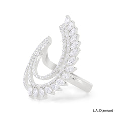 14K White Gold Elegant Feathered Diamond Ring (1.29 ct) 14K White Gold Elegant Feathered Diamond Ring (1.29 ct)