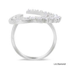 14K White Gold Elegant Feathered Diamond Ring (1.29 ct) 14K White Gold Elegant Feathered Diamond Ring (1.29 ct)