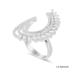14K White Gold Elegant Feathered Diamond Ring (1.29 ct) 14K White Gold Elegant Feathered Diamond Ring (1.29 ct)