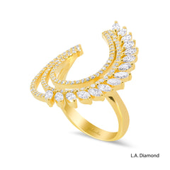14K White Gold Elegant Feathered Diamond Ring (1.29 ct) 14K White Gold Elegant Feathered Diamond Ring (1.29 ct)