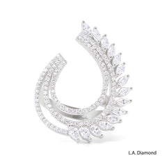 14K White Gold Elegant Feathered Diamond Ring (1.29 ct) 14K White Gold Elegant Feathered Diamond Ring (1.29 ct)