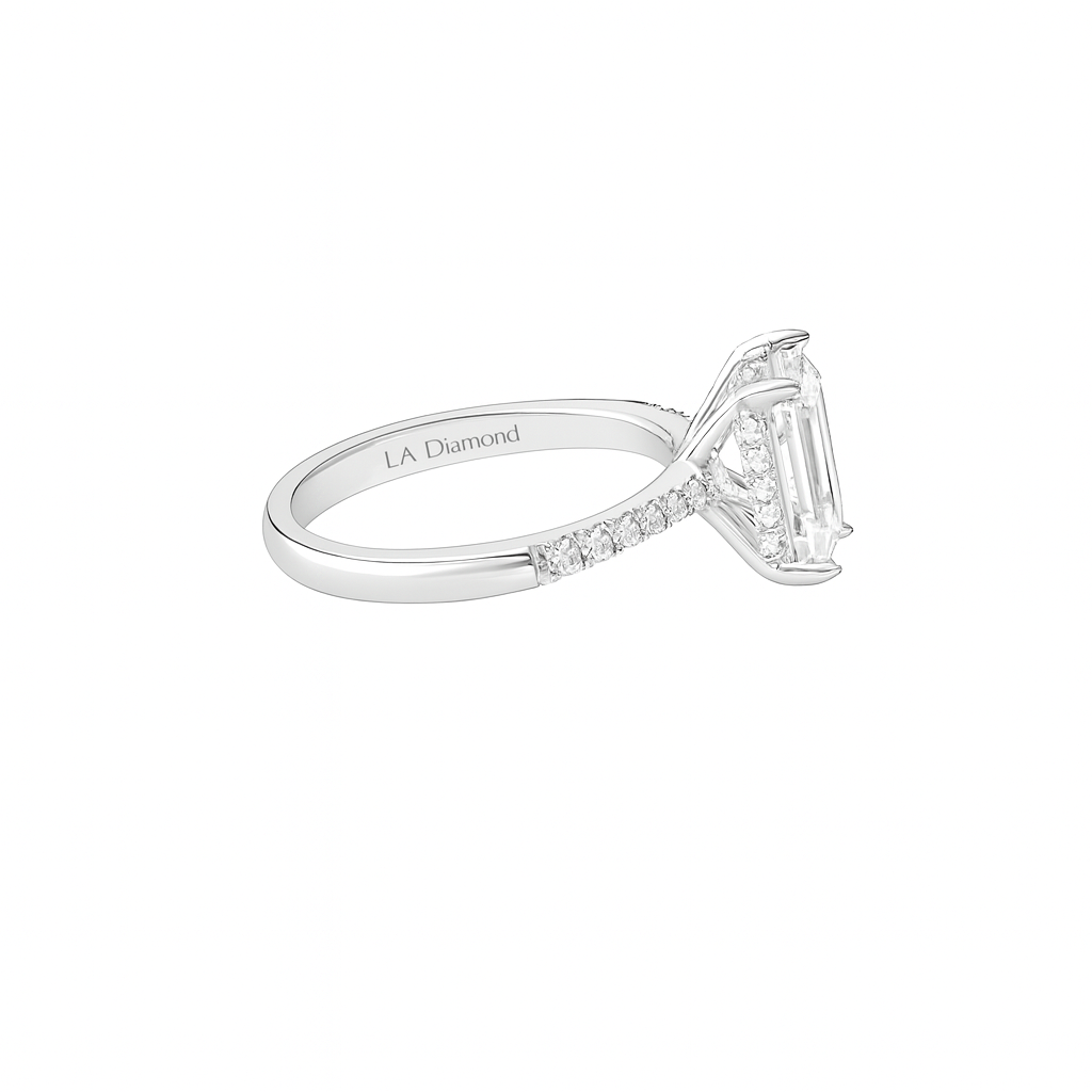 14K White Gold Emerald Cut Diamond Engagement Ring (3.30 g) 14K White Gold Emerald Cut Diamond Engagement Ring (3.30 g)