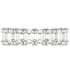 14K White Gold Emerald Cut Diamond Wedding Ring (7.75 ct) 14K White Gold Emerald Cut Diamond Wedding Ring (7.75 ct)