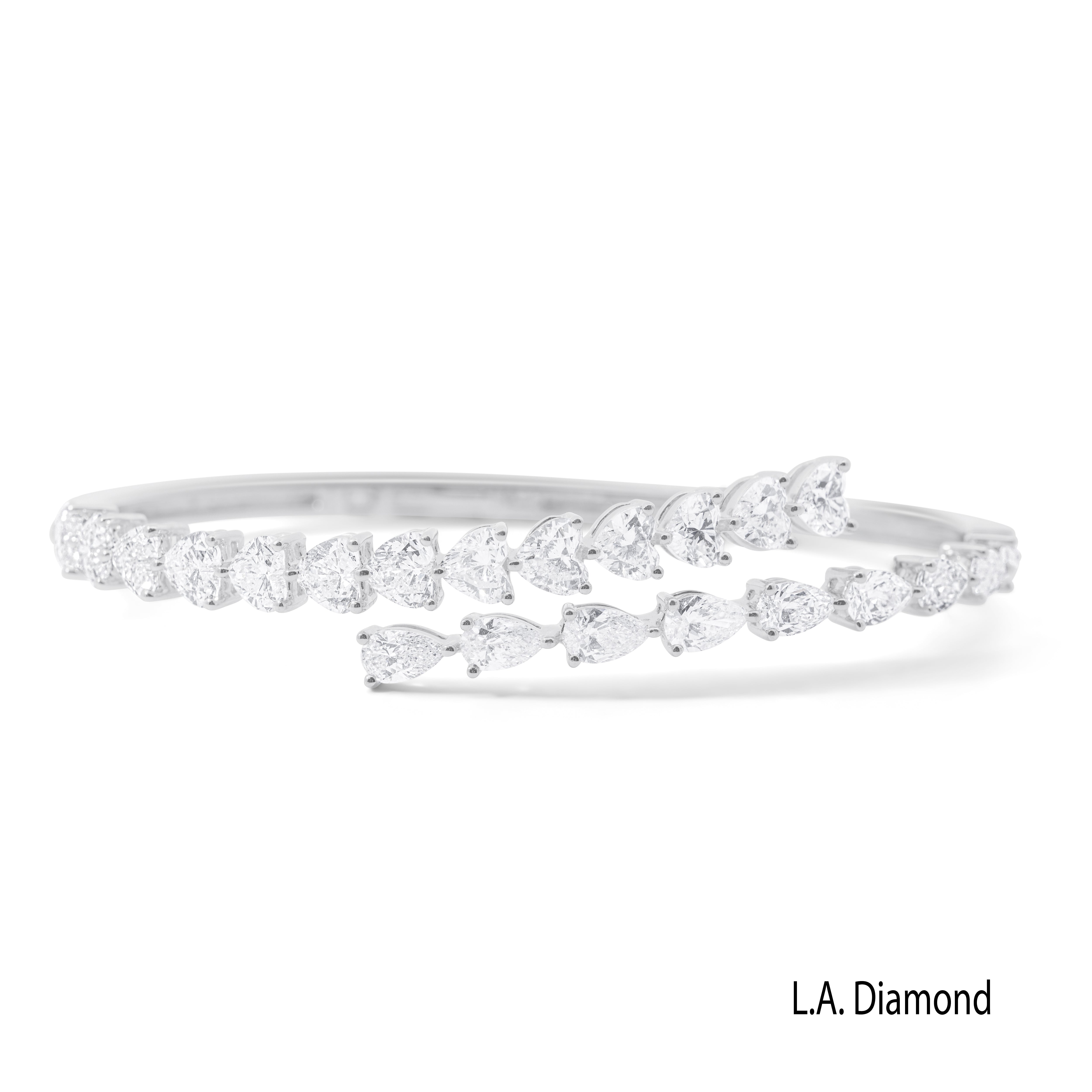 14K White Gold Natural Diamond Bracelet Cuff 14K White Gold Natural Diamond Bracelet Cuff