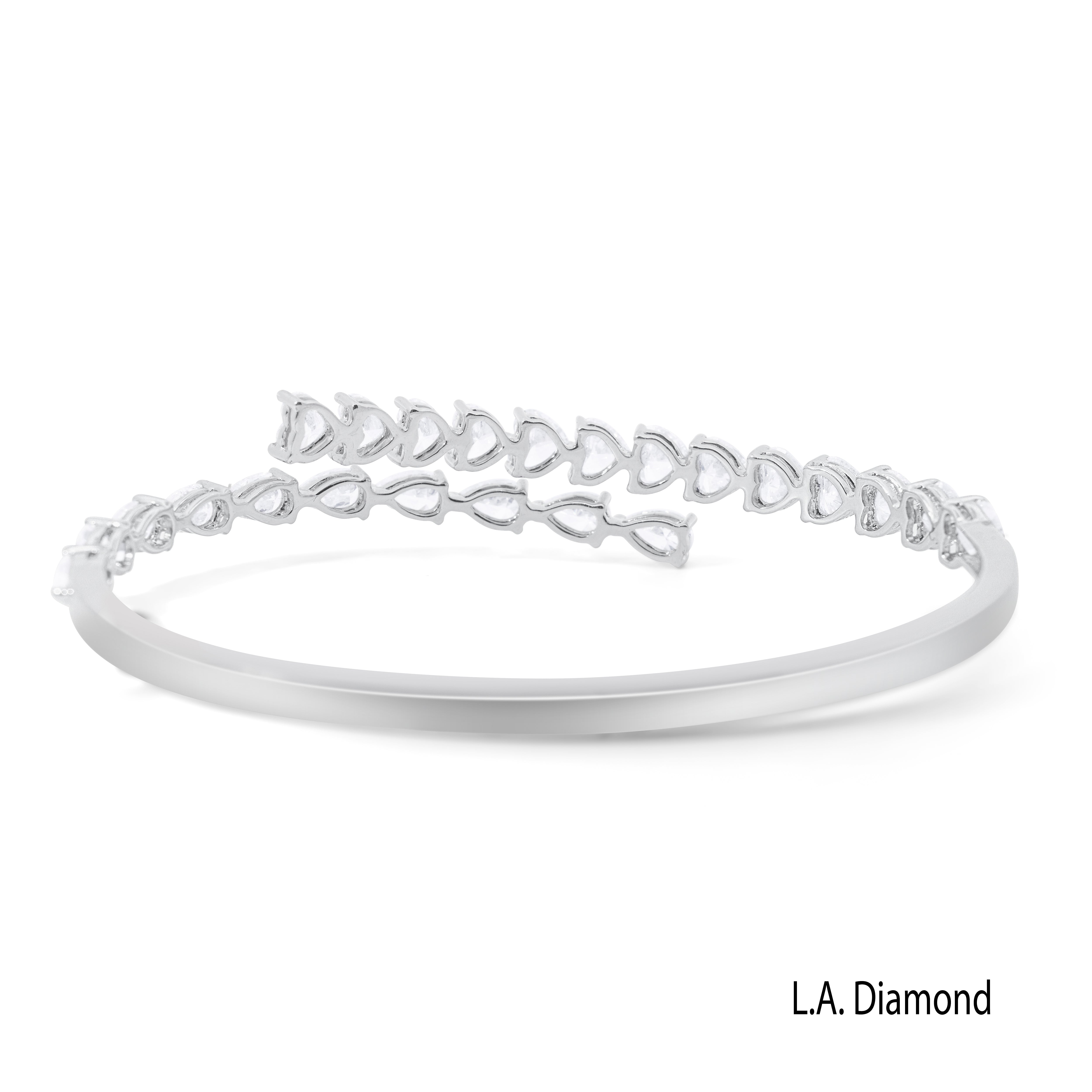 14K White Gold Natural Diamond Bracelet Cuff 14K White Gold Natural Diamond Bracelet Cuff