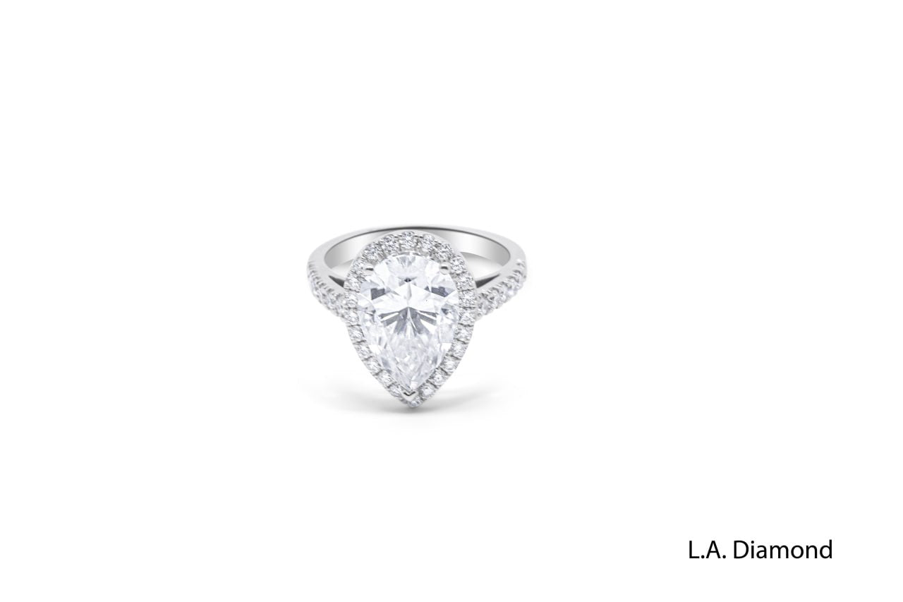 14K White Gold Pear Cut Diamond Engagement Ring 14K White Gold Pear Cut Diamond Engagement Ring