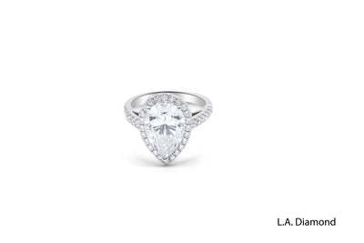 14K White Gold Pear‑Cut Diamond Engagement Ring (4 ctw)