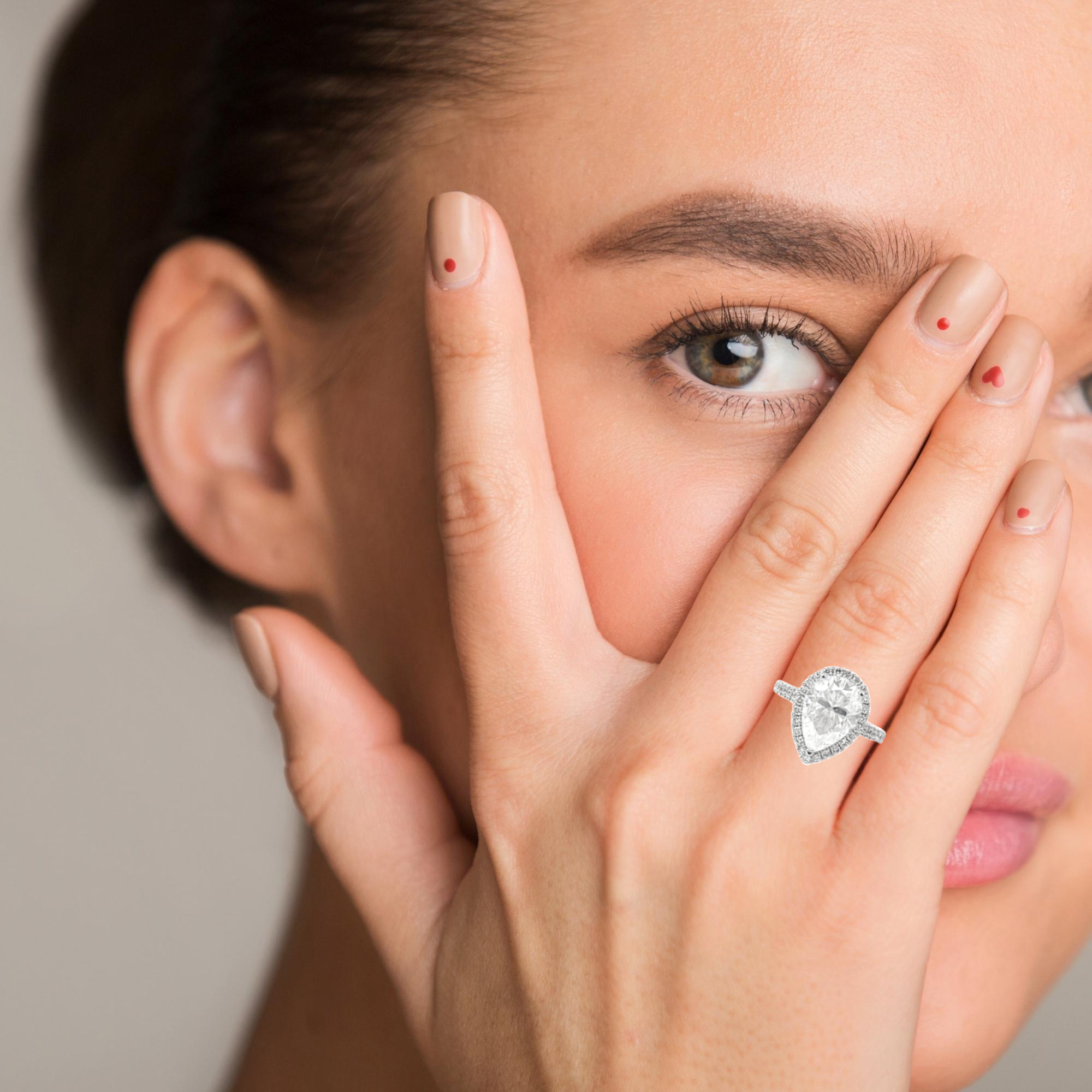 14K White Gold Pear Cut Diamond Engagement Ring 14K White Gold Pear Cut Diamond Engagement Ring
