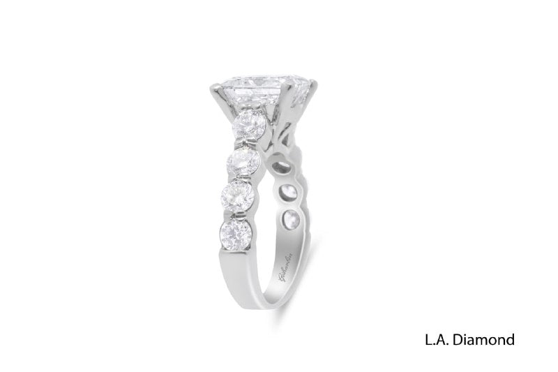 14K White Gold Princess Cut Diamond Engagement Ring (3.54 ct) 14K White Gold Princess Cut Diamond Engagement Ring (3.54 ct)