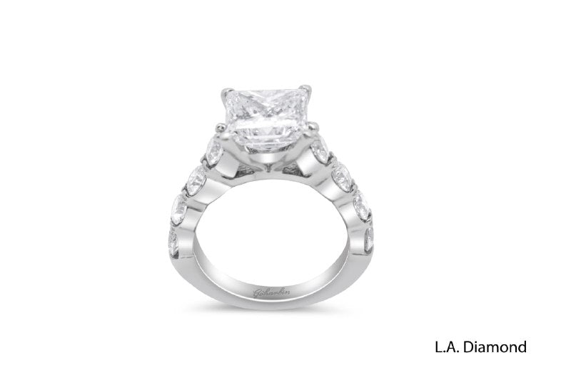 14K White Gold Princess Cut Diamond Engagement Ring (3.54 ct) 14K White Gold Princess Cut Diamond Engagement Ring (3.54 ct)