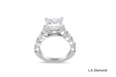 14K White Gold Princess Cut Diamond Engagement Ring (3.54 ct) 14K White Gold Princess Cut Diamond Engagement Ring (3.54 ct)