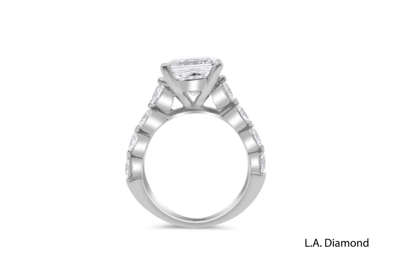 14K White Gold Princess Cut Diamond Engagement Ring (3.54 ct) 14K White Gold Princess Cut Diamond Engagement Ring (3.54 ct)
