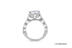 14K White Gold Princess Cut Diamond Engagement Ring (3.54 ct) 14K White Gold Princess Cut Diamond Engagement Ring (3.54 ct)