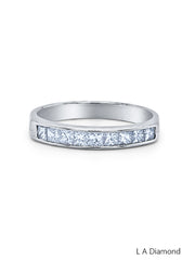 14K_White_Gold_Radiant_Cut_Diamond_Wedding_Ring_0.75_ct_ 14K_White_Gold_Radiant_Cut_Diamond_Wedding_Ring_0.75_ct_