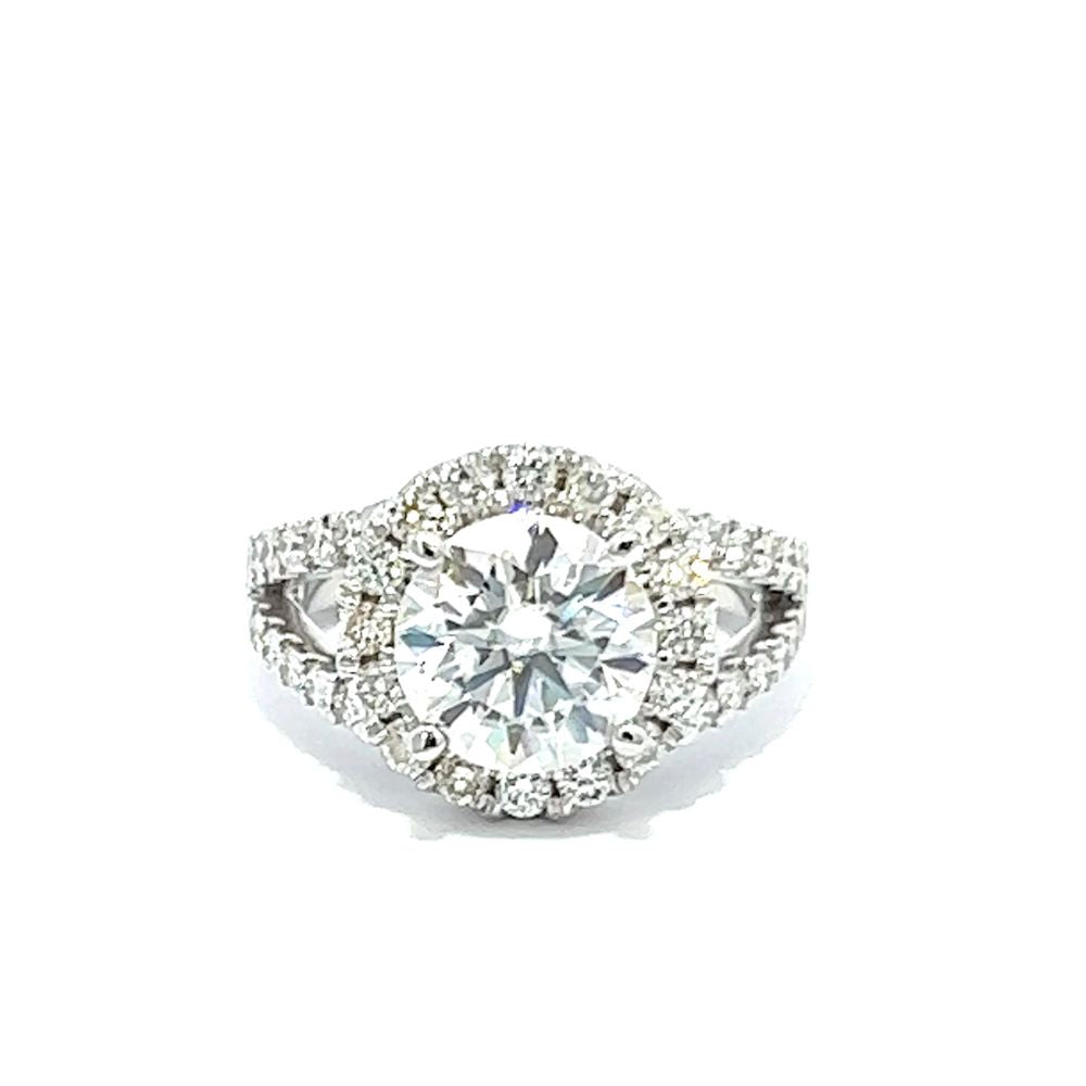 14K White Gold Round Cut Diamond Engagement Ring 14K White Gold Round Cut Diamond Engagement Ring