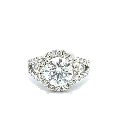 14K White Gold Round Cut Diamond Engagement Ring