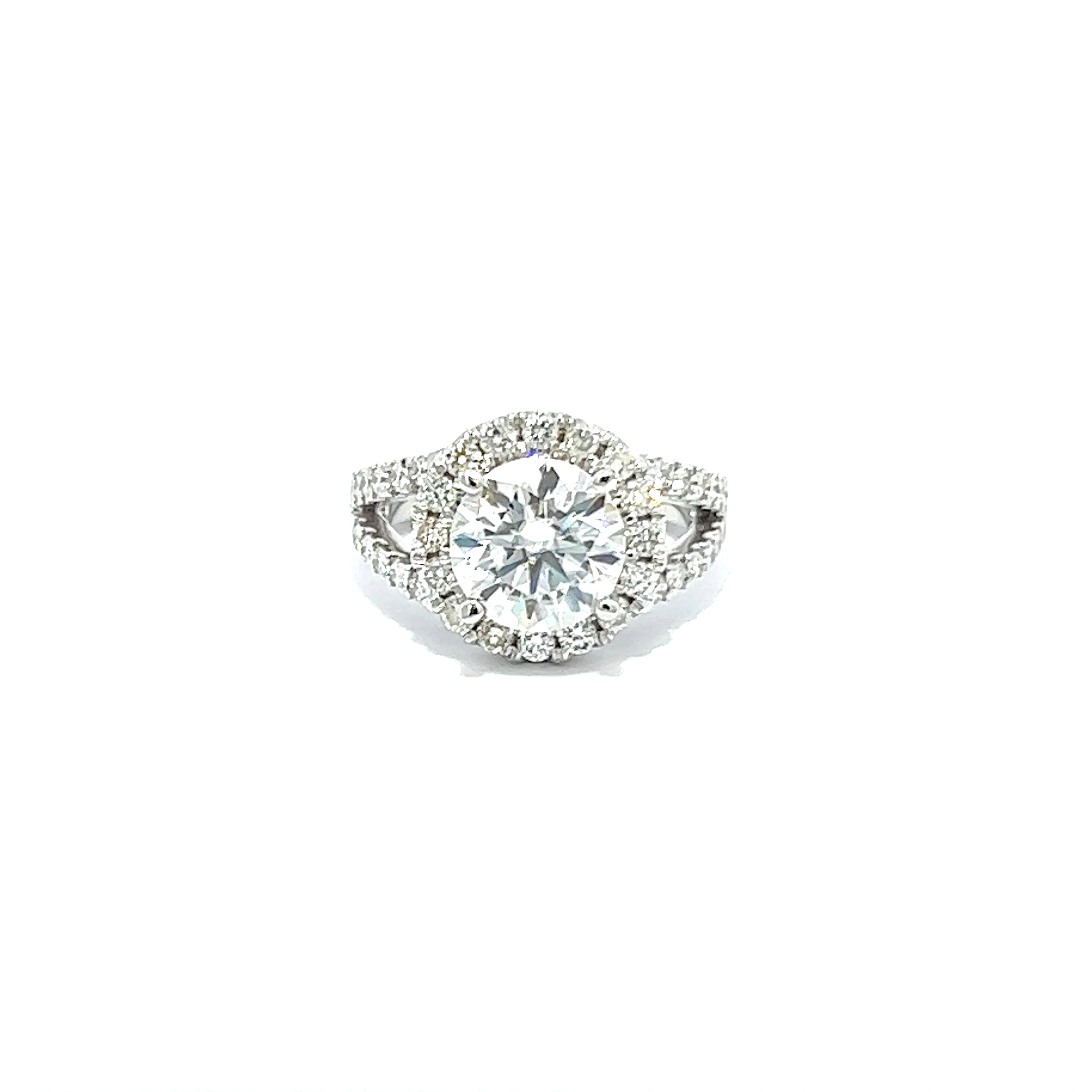 14K White Gold Round Cut Diamond Engagement Ring 14K White Gold Round Cut Diamond Engagement Ring