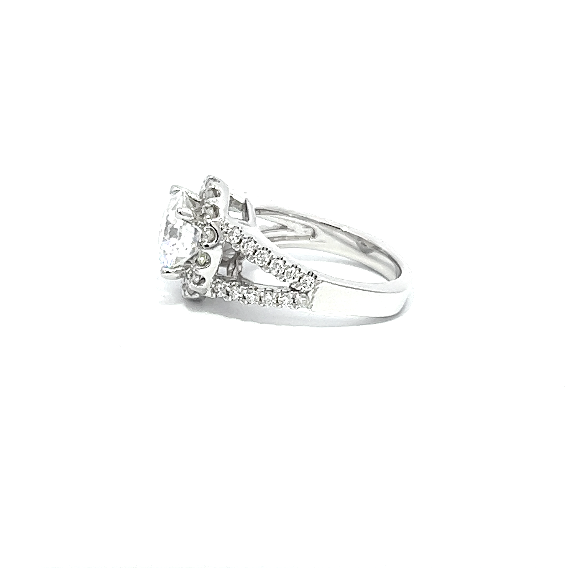 14K White Gold Round Cut Diamond Engagement Ring 14K White Gold Round Cut Diamond Engagement Ring