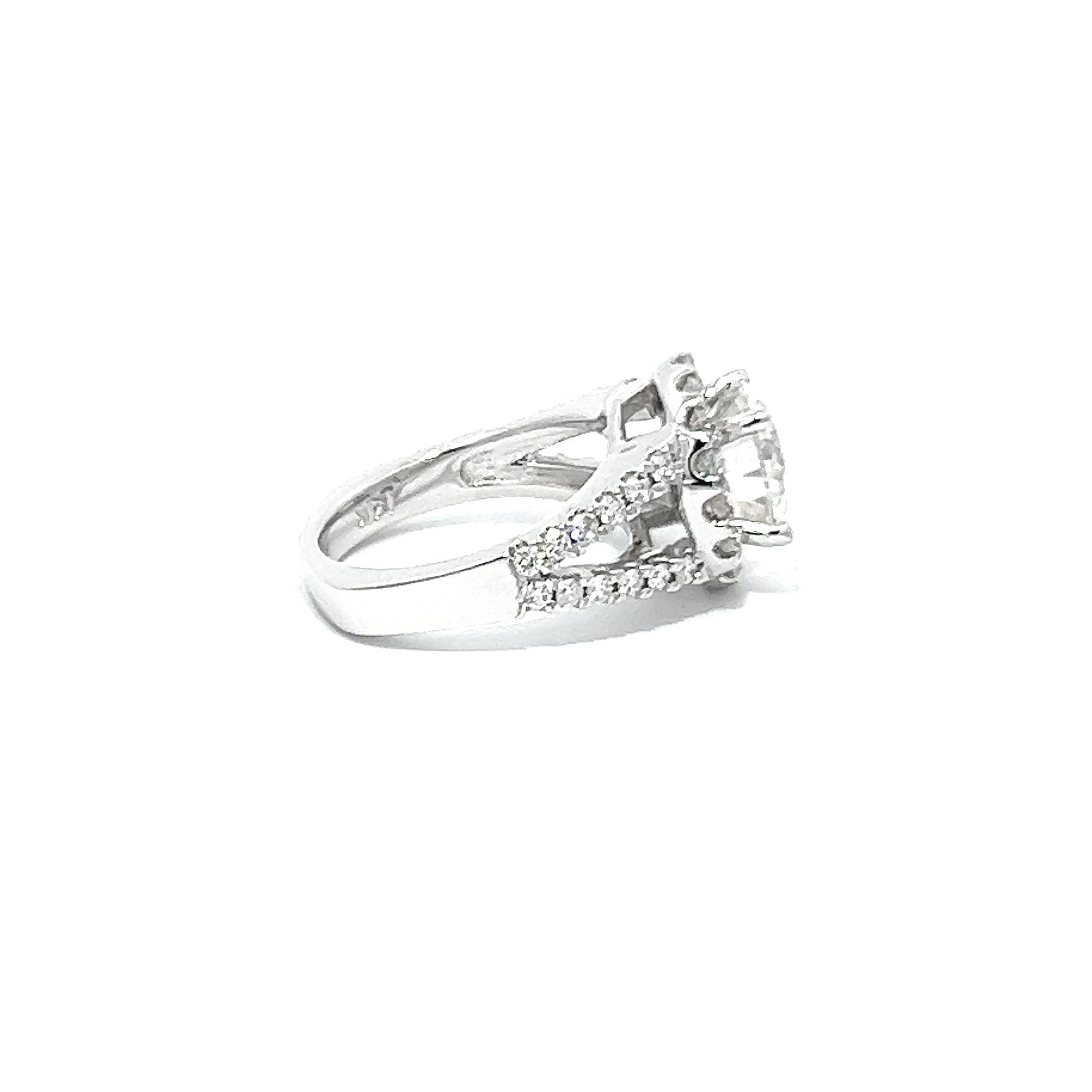 14K White Gold Round Cut Diamond Engagement Ring 14K White Gold Round Cut Diamond Engagement Ring