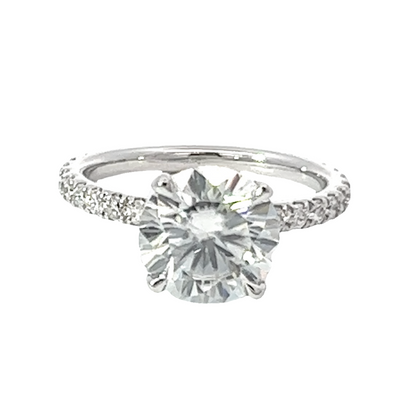 14K White Gold Round‑Cut Diamond Infinity Engagement Ring (4.70 ctw)